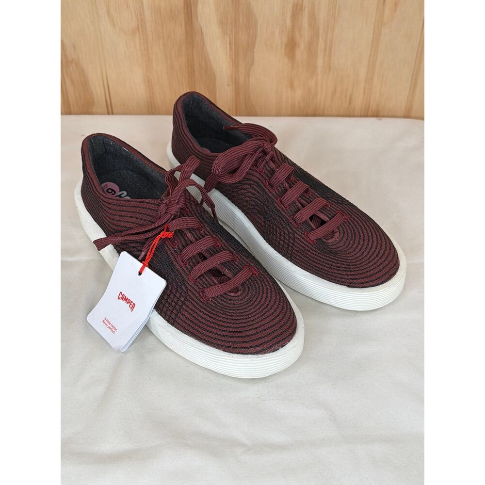 Camper Courb Burgundy Wine Mesh Sneakers NWT Women's Lace Up Size 9